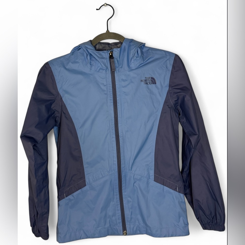 The North Face Jacket Girls Blue DryVent Mesh Lined Hooded Rain Coat